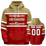 idea4Design Custom Football Hoodies Sports Personalized Fans Sweatshirts Add Name & Number Pullover Gifts for...