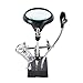 Dandelion 2.5X 7.5X 10X LED Light Magnifier Soldering Station,Magnifying Desk Lamp Helping Hand Repair Clamp Alligator Auxiliary Clip Stand Desktop Magnify Glass for Painting Miniature,Jewelry Pieces