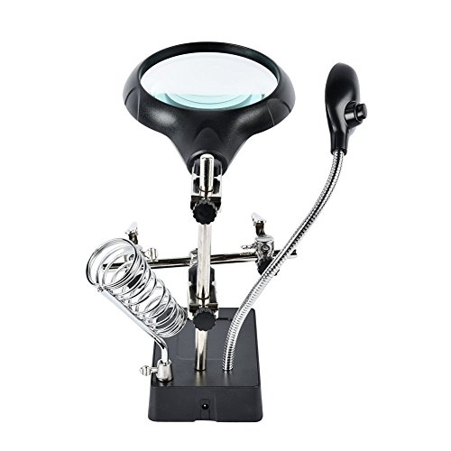 Dandelion 2.5X 7.5X 10X LED Light Magnifier Soldering Station,Magnifying Desk Lamp Helping Hand Repair Clamp Alligator Auxiliary Clip Stand Desktop Magnify Glass for Painting Miniature,Jewelry Pieces by Dandelion - Image 5