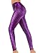 Alaroo Women Full Length Mermaid Print Fish Scale Leggings Purple XL