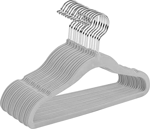 Utopia Home Kids Hangers Velvet (11.6 Inch - 50 Pack) - Durable Baby Hangers For Closet - Perfect Toddler Hangers For Everyday Use (Grey) #TOP20