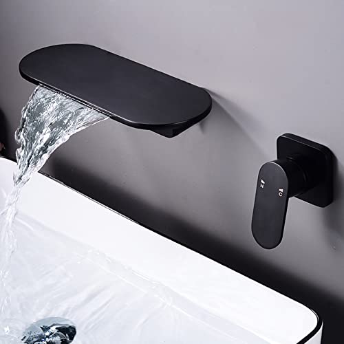 Robinet mural de salle de bain cascade en laiton blanc mat haut de gamme