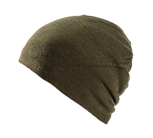 K & S Wendemütze Jagd Orange Signalcamo/Olivgrün Sichtbarkeit Drückjagd Treibjagd Beanie Mütze