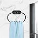 GAROZATION Wall Mounted Stainless Steel Towel Rod Round Towel Ring Set Black Tool-Free Bathroom for Home and Office Corrosion Resistant Bathroom Accessories