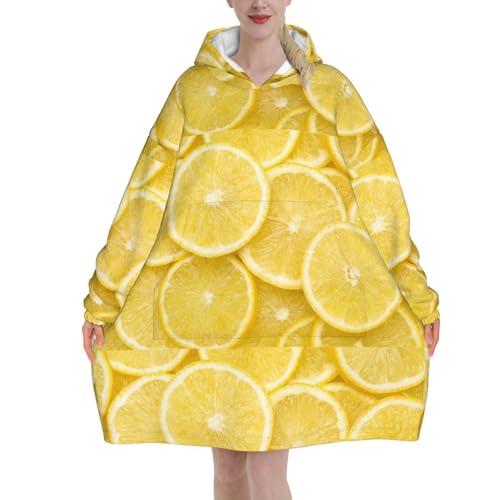 Sweat couverture flanelle motif citron pour cocooner sur le canapé