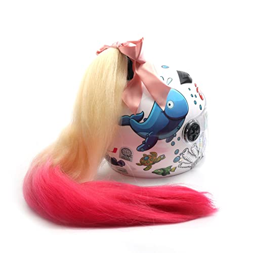 Nœud et ventouse pour casque tresses punk rose doré de motocycliste