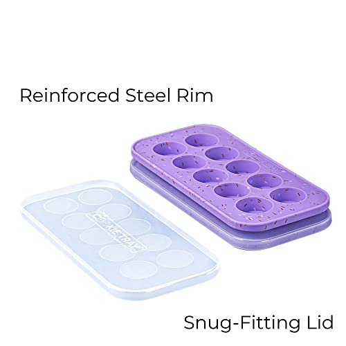 Souper Cubes The Cookie Tray - Silicone Molds for Baking - Freeze and Store Perfect Cookie Dough Rounds - Convenient Baking Supplies - Lavender with Sprinkles - 2-Pack