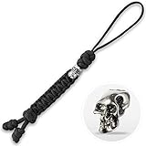 M-Tac Skull Knife Lanyard with Bead - Paracord Lanyard for Knives & EDC - Tactical Knife Fob Pull Cord – Durable Paracord Accessoryl (Bronze Skull, Black)