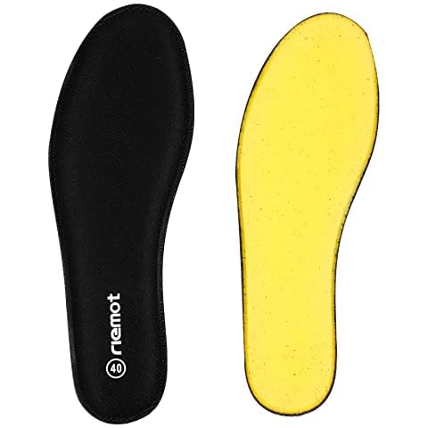riemot Memory Foam Shoe Insoles for Womens Mens,Inner Soles for Work Boots,Hiking Sports Running Trainers,Shock Absorbing Shoe Inserts,Soft Comfort Cushion Inserts Men Black 10UK/44EU Cover