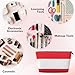 Austrian Flag Pattern Women'S Cosmetic Bag Leather Handbag Portable Large Capacity Zipper Travel Bag Storage Bag