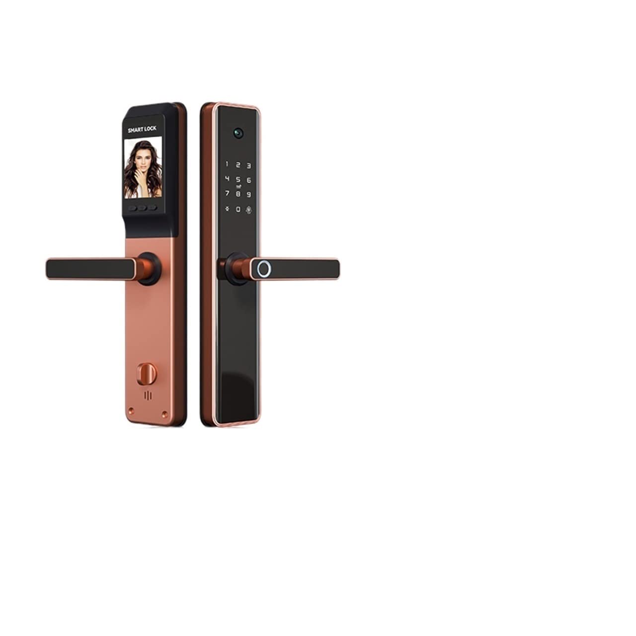 smart Lock, Camera Monitoring Lock Tuya Biometric Fingerprint, Security Intelligent Smart with APP Password Door