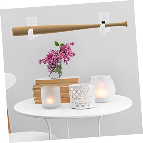 KICHOUSE Multi-function Bat Holder Wooden Bat Rack Hockey Stick Wall Mount Accessory