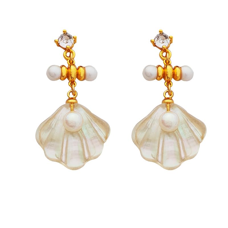 Pendientes de perlas vintage con aguja de plata S925 y joyería fina de señora