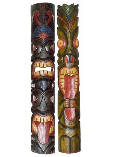 WorldBazzar Set of 2 40" Polynesian Hawaiian Tiki Bar Style