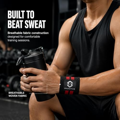 Image of Wrist Band For Gym Workout Wrist Support For Gym Straps For Men Hand Band Strap For Man Wrists Supporter Wrap For Man Workout Accessories For Women And Men 3 mm Thickness (Red)
