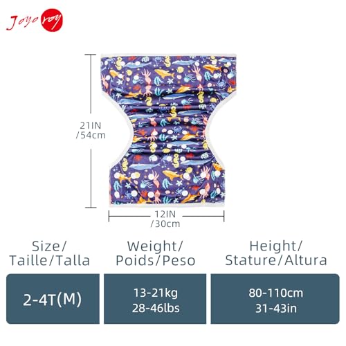 Joyo roy Swim Diapers Size 4 Reusable Girl Reusable Swim Diapers Swimming Diapers Waterproof Diapers for Swimming Water Diaper Toddler Swim Diaper Swimmer Diapers Baby Swim Diaper Reusable Girls 2-4T - Thumbnail 4