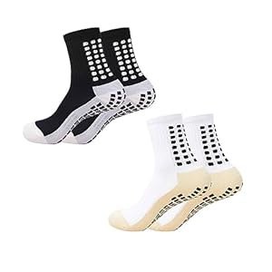 Men’s Socks Soccer Non Skid Ball Socks Anti Slip Non Slip Pads for Football Basketball Sports Socks,4 Pair