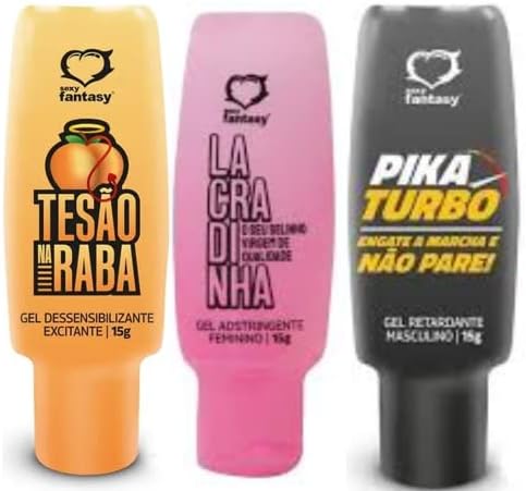 Kit 3 Gel Lubrificante Casal Esquenta Beijável Dessensibiliza Red...