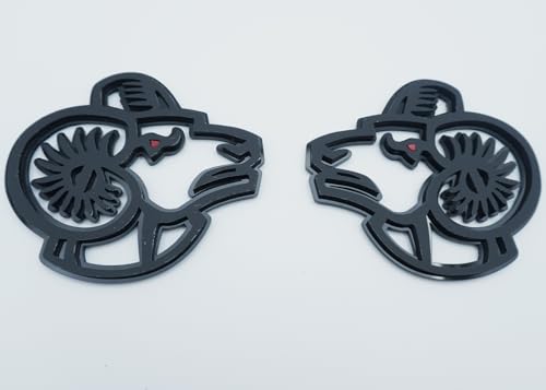 Image of Pair Set 3D Emblem Nameplate Sticker Badge Decal Compatible with Ram Red Eye (Black Red)