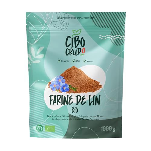 Farine de Lin Doré Bio - 1Kg. Farine à Graine de Lin en Poudre Riche en Oméga 3 et Fibres. Contient des Phytostérols Antioxydants et des Protéines Végétales....