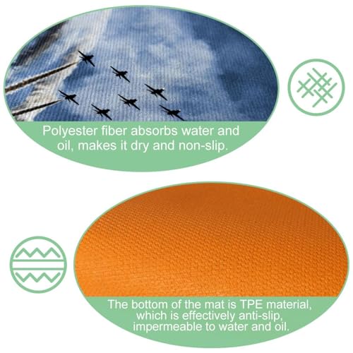 Alfombrillas de cocina para pasillo y cuarto de lavado VAPOKF dise&ntilde;o aviones 6