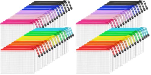 Image of SUNEE Mesh Zipper Pouch 6.8x9.2 in (10 Colors, 60 Packs), Mesh Bags with Zipper for School Office Supplies, Puzzles & Games, Travel Accessories