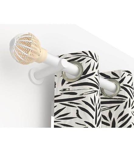 Roxolid Embout Rotin Blanc Mat D28 pour Tringle à Rideaux