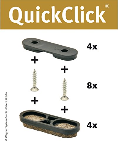 Filzgleiter zum Schrauben Quickclick Wagner Tandem Stuhlgleiter Set