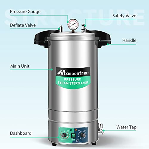 Mxmoonfree 25 Quart Timed Autoclave, Steam-Pressurized Autoclave, 15Psi At 121℃, For Glassware, Lab Equipment And Mushroom Cultivation 110V #TOP5