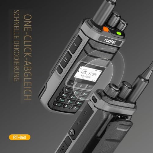 Radtel RT-860G GPS Version Multi Band Ham Radio HF UHF VHF Dual Band mit AM USB LSB CW CB LW MW SW SSB Empfang, 1024 Kanäle, 2000mAh Akku, Typ-C-Ladung