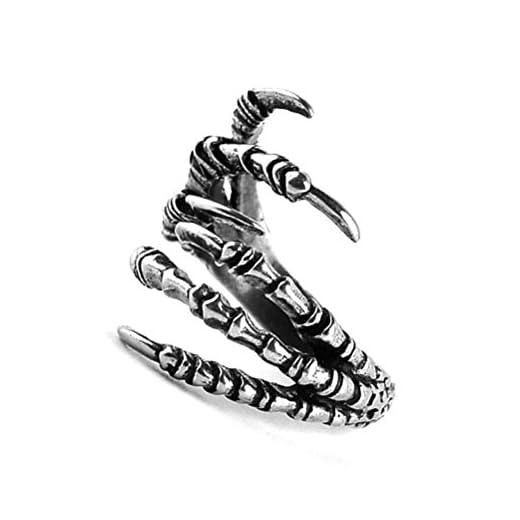 SOIMISS Titanium Steel Claw Rings för män Cool Man Biker Ring Punk Smycken Personlig Gåva (Mönster 3)