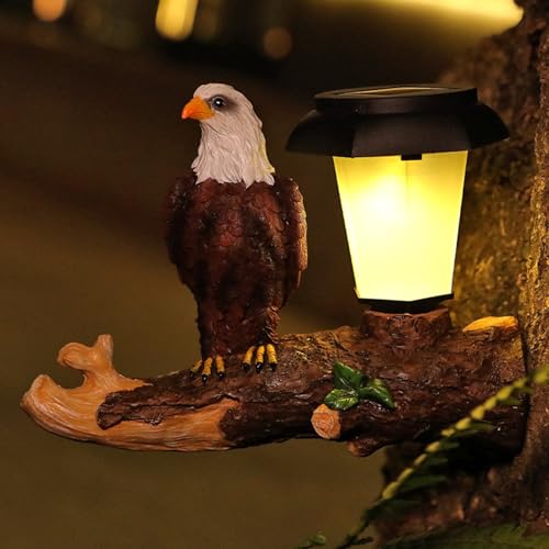 Statue d'aigle extérieur solaire lampe LED oiseau décorative - 3