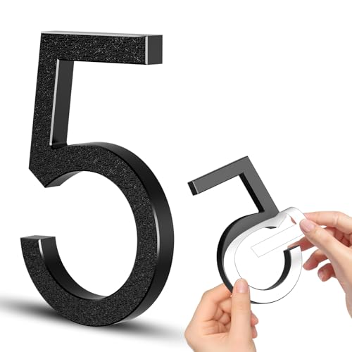 4 Inch Self-adhesive House Numbers, Modern Floating Address Numbers