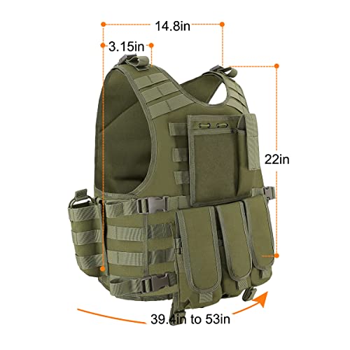 Snacam Tactical Vest Airsoft Painball Vest Outdoor Equipment For Men (Green) #TOP3