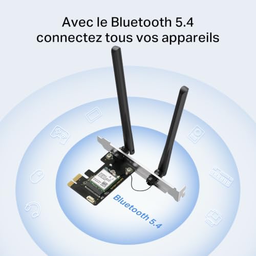 Carte PCIe Wi?Fi Mercusys MA80XE AX3000 Wi?Fi 6 Bluetooth 5.2 .2 Dual?band Neuf - vue 9