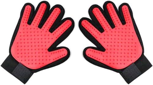 Boolavard Pet Grooming Glove, Gentle Deshedding Brush Glove, Efficient Pet Hair Remover Mitt, Enhanced Five Finger Design