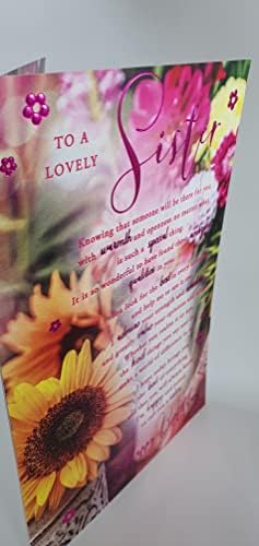 to A Lovely Sister Birthday Card - Size 6" X 9"