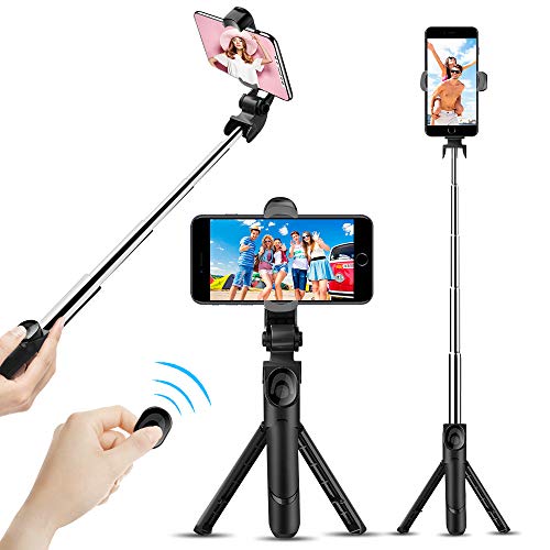 Phone Tripod, VINSIC Selfie Stick Tripod with Bluetooth Remote for iPhone, Cellphone Tripod for iPhone 11/11PRO/X/Max/8/7/6, Galaxy S8 S9 Plus Note 8, Huawei Android Phone and Camera