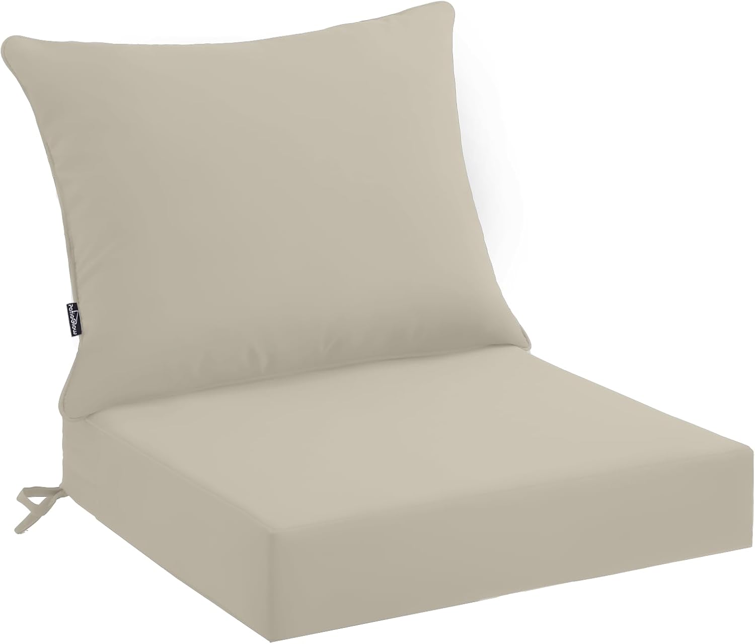 PatioGlow Outdoor Seat Cushion Set 22 x 24 x 4 Inch, Waterproof & Fade Resistant Patio Furniture Cushions with Removable Cover and Ties, Thick Deep Seating Pads for Outside Chair Sofa Couch, Red