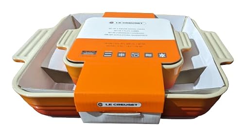 Le Creuset Set Of 2 Square Baking Dishes, 9X9In And 5.5X.5.5In, Flame #TOP1