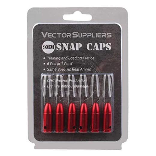 TAC Vector Optics 9mm Snap Caps,Trainning Dummy Round Snap Caps 9mm Luger 6pcs