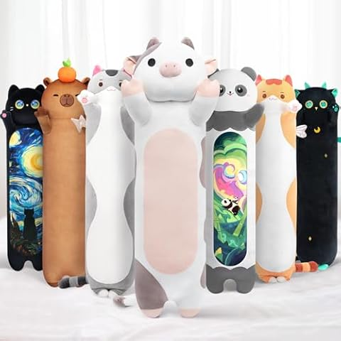 Mewaii 20'' Long Plush Cow Body Pillow Cover