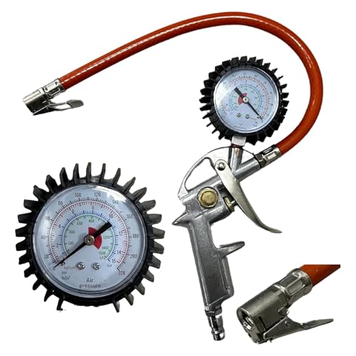 Pistolet de gonflage pneumatique 0-16 BAR 0-220 PSI Gonfleur de pneus Testeur de pression d'air Jauge d'air Camion Voiture Vélo ATV quad Tracteur agricole Moto