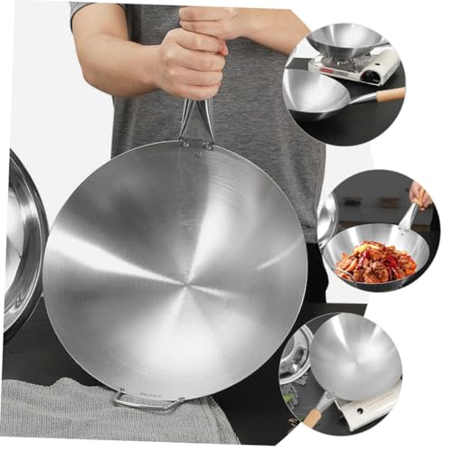 Wok de acero inoxidable con mango de madera miniatura 5