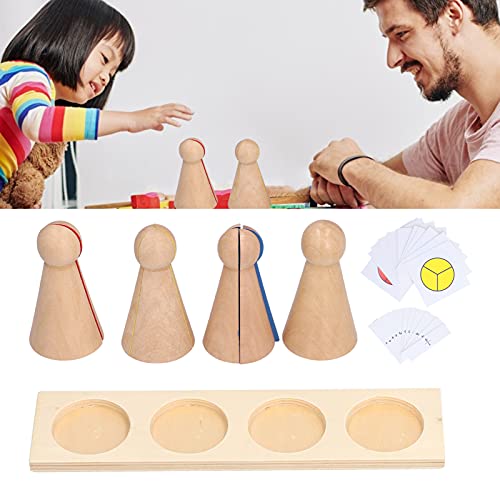 Brinquedo de quebra-cabeça de fração de madeira, conceito abstrato de exercício Brinquedo de fração