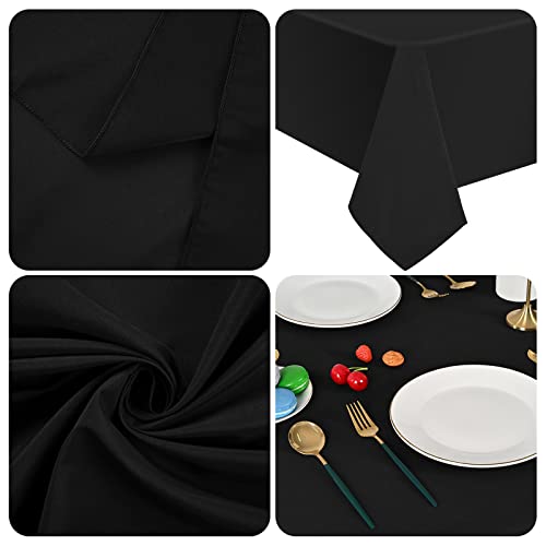 8 Pack 60 X 102 Inch Tablecloth, Black Polyester Tablecloth For 6 Ft Rectangle Tables,Stain And Wrinkle Resistant Washable Fabric Table Cloth For Wedding Party Dining Buffet Parties And Camping #TOP7