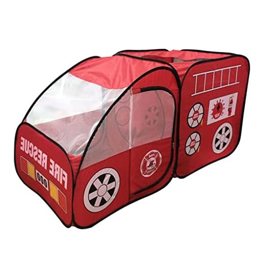 Harilla Tienda de Campaña para Niños, Casa de Juegos, Juegos para Interiores Y Exteriores, Coche de Bomberos, Coche para Niños, Juguetes para Coche