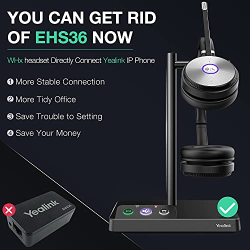 Yealink Wh62 Wireless Headset With Microphone For Pc Computer Laptop Zoom Teams Certified Headset For Office Ip Voip Phones Dect Headset Sip Phone For Unified Communication #TOP6
