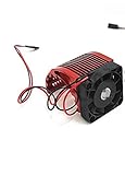 Fan: 5 V DC 0,15A, JAP768 RC CNC HSP 42mm Alum Kühlkörper 5 V DC-Lüfter gepasst for Brushless Motor 42mm Leopard Schloss gepasst for 4274 1515 812 T8 4268 4272 (Farbe : Rot)