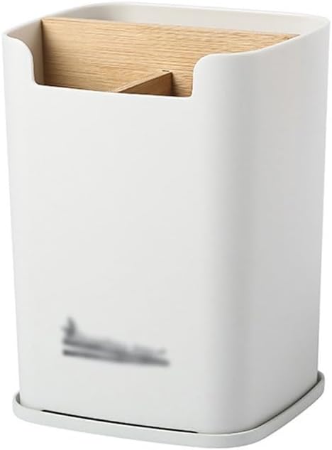 Tableware Storage Wood Chopsticks Cage Holder Multi-Function Knives Spoon Cutlery Drain Containers Kitchen Utensils(Black)